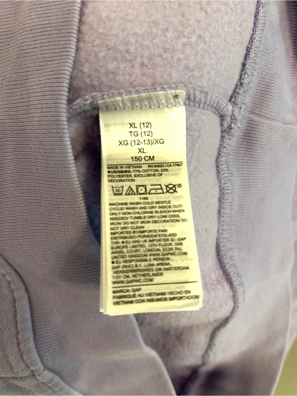 💜 GAP Kids Lavender Half-Zip Pullover Cotton Sweatshirt